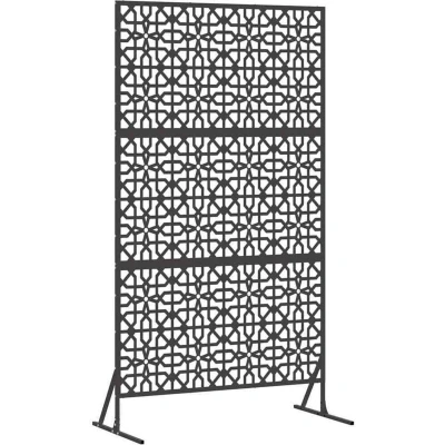 Image of vidaXL Black Privacy Screen 100x50x180 cm Steel