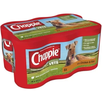 Image of Mars Pet Things Chappie Dog Tins Chicken &amp; Rice 6x412g (Pack of 4)