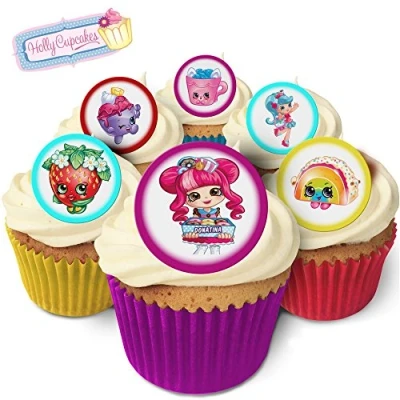 Image of 24 Fabulous Edible Pre Cut Wafer Cake Toppers: Shopkins