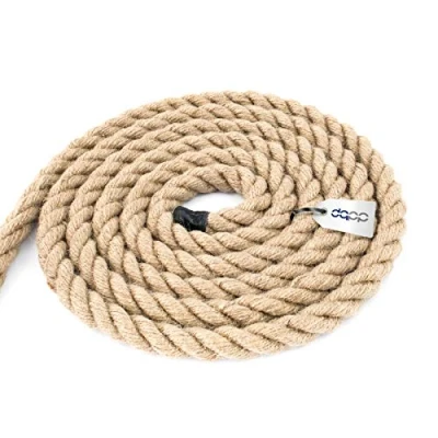 Image of DQ PP JUTE ROPE 5m long 14mm thick 3 strand Brown cord from 100% natural fibres Sailing, transport and industry DIY, decorations craft Home garden