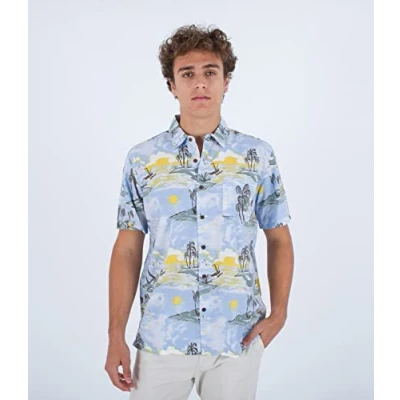 Image of Hurley Men&#039;s Rincon S/S Shirt, Blue Dream, M