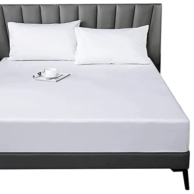 Image of Lirex Fitted Sheet, Twin XL Size 100% Cotton 300 Thread Count Soft Breathable White