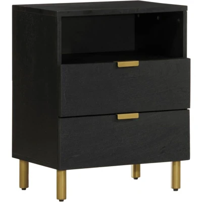 Image of vidaXL Bedside Cabinet Black 50x33x62 cm Engineered Wood