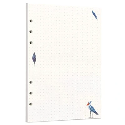 Image of Zelten Colorful Loose Leaf Punched Paper Refills for 6 Hole Binder Personal Organizer Diary Notebook Refillable Planner (Rainforest Dotted, A5)