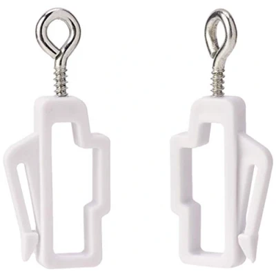 Image of Merriway BH03997 (2 Pcs) Curtain Track Rail Stop Ends to Fit White Line Pack of 2 Pieces