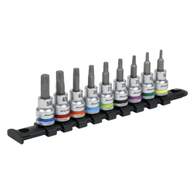 Image of Sealey Premier TRX Star* Socket Bit Set 9pc 3/8&quot;Sq Drive Platinum
