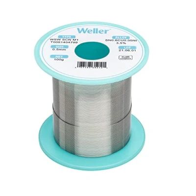 Image of Weller WSW SCN M1 (T0051404799) Solder Wire, Dia: 0.5 mm / 0.020 in, Wt: 100 g 3.527 oz, Alloy Sn99.3Cu0.6Ni0.05, Flux Content 3.5%
