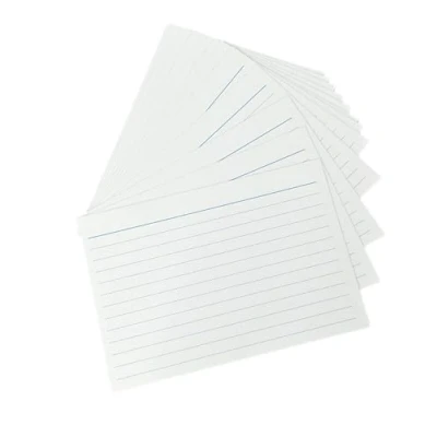 Image of DJP Ruled White Revision Record Lined Cards A6 (148x105mm) Pack of 50