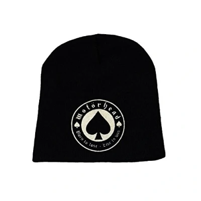 Image of Motorhead Born To Lose Live Win Logo Crest Official New Black Beanie Hat