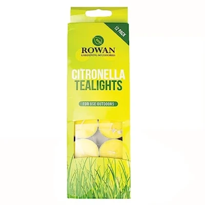 Image of Pack of 12 Citronella Garden Tealight Candles, Outdoor Tealights CandleUp to 4 Hours Burn Time 7299