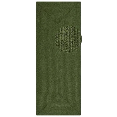 Image of NORTHRUGS Trenzado Indoor and Outdoor Rug Weatherproof Easy Care Handmade Look for Use Woven Runner Balcony, Patio, Living Room, Garden Green, 80 x 150 cm