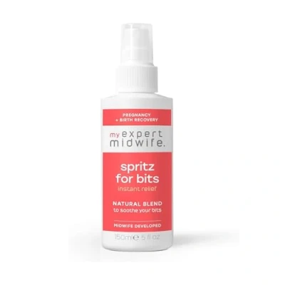 Image of My Expert Midwife Spritz for Bits, 150ml Pregnancy &amp; Postpartum Relief Spray to Ease Perineal Discomfort, Hospital Bag Maternity Essential, Natural Formula Soothing Care Before After Birth