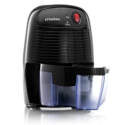 Image of Schallen 500ml Mini Portable Compact Air Dehumidifier for Damp, Mould, Moisture in Home, Kitchen, Bedroom, Caravan, Office, Garage, Bathroom, Basement (Black)