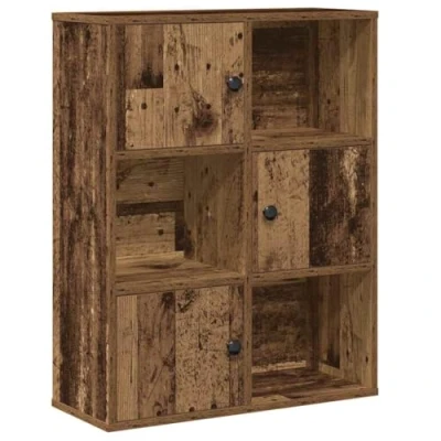 Image of vidaXL Engineered Wood Bookcase 60x24x76.5 cm Old Book Shelf for Living Room/Office Ample Storage &amp; Versatile Use