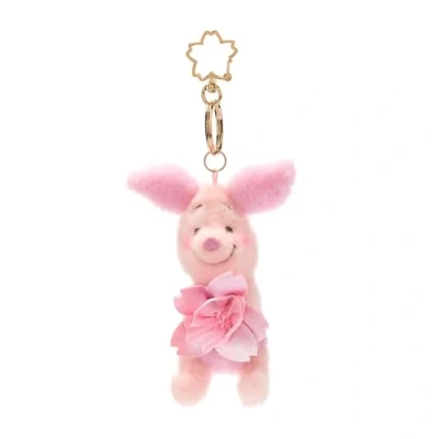 Image of Disney Store Official Piglet Keyring Plush, Winnie the Pooh, 14cm / 6&quot;, Sakura Collection, Pink Pig Soft Toy on a Removable Keychain, Handbag and School Bag Accessory, 3+