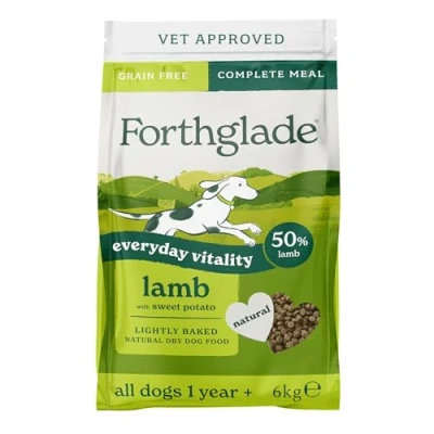 Image of Forthglade Dry Dog Food, Lightly Baked, (6kg Resealable Bag), Adult Dogs, Lamb with Sweet Potato, Grain Free Food 50% Single Source Protein, Complete &amp; Balanced Hypoallergenic