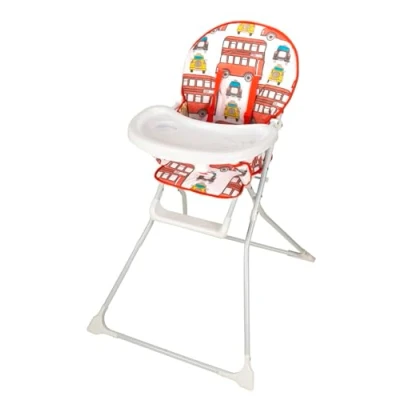Image of Babyway Baby High Chair with Bus Print Padded Seat by Jane Foster