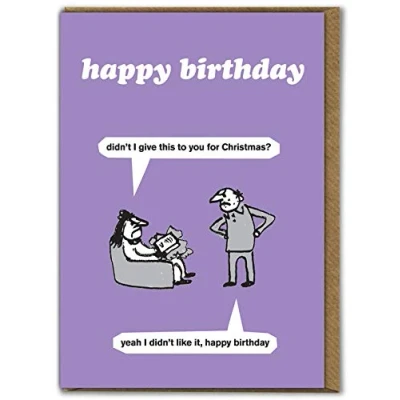 Image of Official Modern Toss Funny Birthday Card &#039;Birthday Present&#039; Perfect for Friends Mates Him Her Boy Girlfriend Colleague Partner Sold by Brainbox Candy