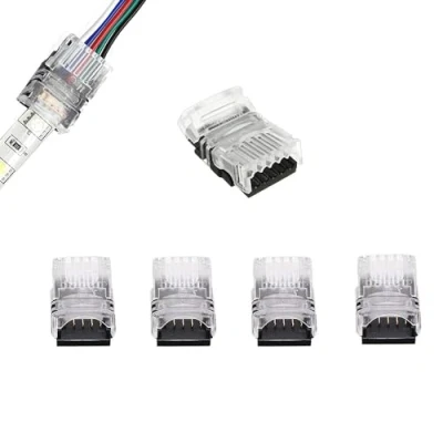 Image of YUTOKEER 5 Pin LED Strip Connector 5050 Tape Light Connection Conductor to Wire for Waterproof IP65 12mm RGBW RGBY Lights (5 PCS) (12mm Connector)