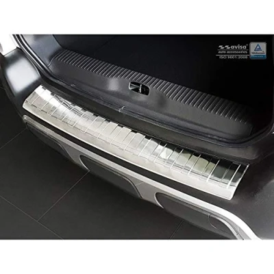 Image of Avisa 2/35206 Stainless Steel Rear Bumper Protector Citroën C3 Aircross II 2017 &#039;Ribs&#039;, Silver