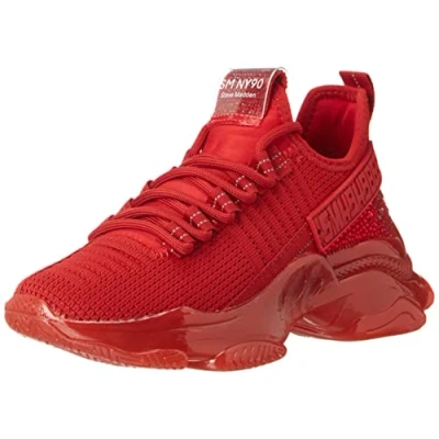 Image of Steve Madden Women&#039;s Maxima Sneaker, Red Multi, 6.5 UK