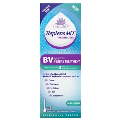 Image of Replens BV Symptoms Relief &amp; Treatment Vaginal Gel x3 Single use applicators, White, 3 Count (Pack of 1)