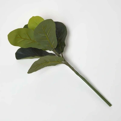 Image of HOMESCAPES Ficus Lyrata Artificial Branch 46 cm, Realistic Violin Fig Decorative