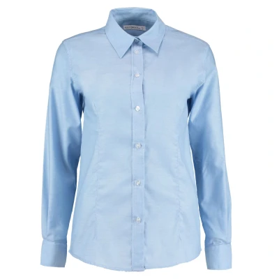 Image of Kustom Kit Women&#039;s Workwear Oxford Shirt (Long Sleeve), Blue (Light Kk LBL ), 10