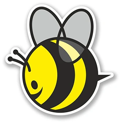 Image of 2 x Happy Honey Bee Sticker Car Bike Laptop Helmet Guitar Decal Kids #4160 (9.8cm Wide 10cm Tall)