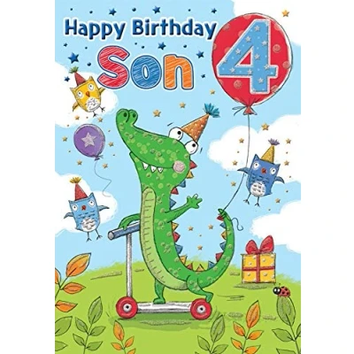 Image of Milestone Age Birthday Card 4 Son 9 x 6 inches Regal Publishing