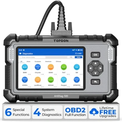 Image of OBD2 Code Reader TOPDON ArtiDiag500, Diagnostic Scanner Engine/Transmission/ABS/Airbag Car Tool, 5 Reset Functions for Oil/BMS/ABS/ETS/Throttle, One Click Lifetime Wi Fi Update