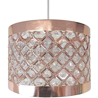 Image of Chandelier Ceiling Light Shade Droplet Pendant Acrylic Crystal Bead (Moda Copper)