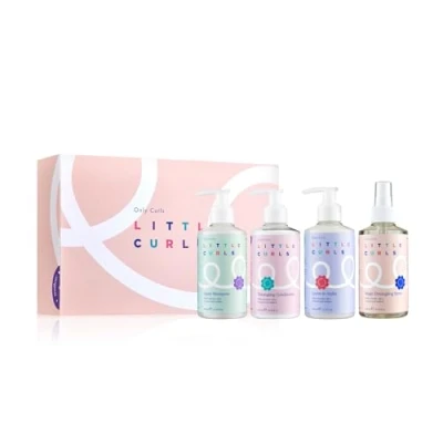 Image of Only Curls Little Bundle Full Size 200ml Curly Kids Haircare Set Detangle, Nourish &amp; Define with Ease Simple Tangle Free Routine for Hair