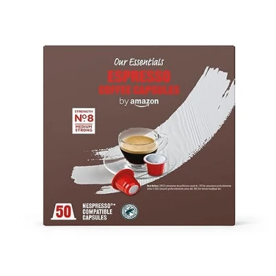 Image of by Amazon Espresso medium roast Coffee Capsules Nespresso Compatible, 50 capsules, 100% Arabica