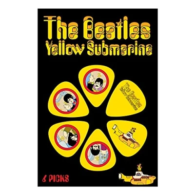 Image of THE BEATLES YELLOW SUBMARINE YSP02 Picks Guitar Accessories, Yellow, Set of 6 Pieces