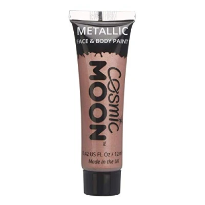 Image of Face &amp; Body Metallic Paint by Cosmic Moon Rose Gold Water Based Makeup for Adults, Kids 12ml
