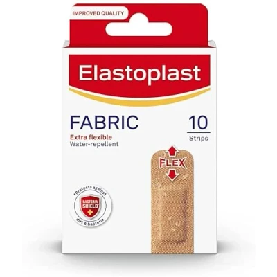 Image of Elastoplast Extra Flexible Fabric Plaster Strips (10 x 10 Pieces), Plasters, Breathable Large Plasters