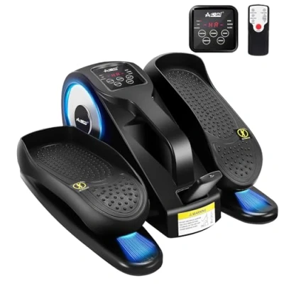 Image of AOODIL Under Desk Elliptical Machine, Electric Seated Pedal Exerciser with Remote Control and LCD Display, Adjustable Speeds Leg for Seniors Adults
