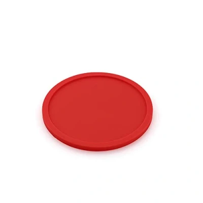 Image of Tea Mug Holder Mat,Round Silicone Drink Coaster, Replaceable Reusable Eco friendly Coffee Cup Pad,Red