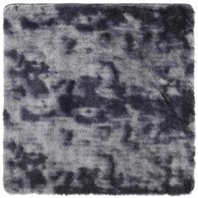 Image of vidaXL dark grey shaggy rug 160x160 cm polyester high pile square non slip carpet for indoor outdoor use