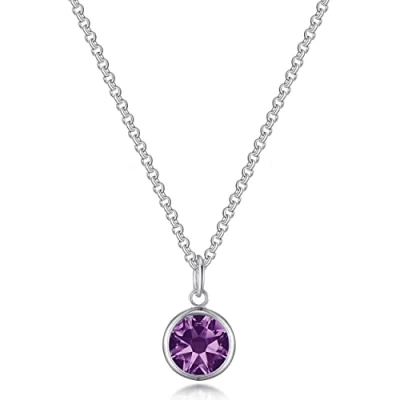 Image of Philip Jones Purple Crystal Necklace Created with Zircondia® Crystals