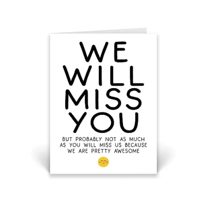 Image of Rib ticklerz Leaving Card For Colleague New Job Cards We Will Miss You Joke Banter Good Luck Goodbye Farewell Promotion Gifts CD484