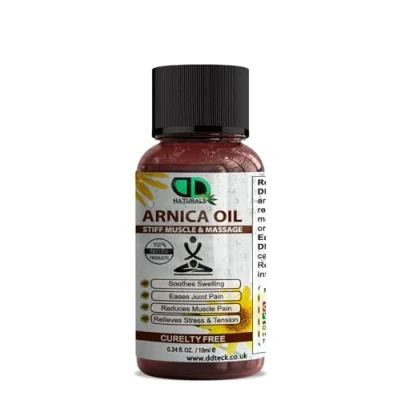 Image of 100% Natural Arnica Massage Oil Pain Relief for Muscles &amp; Joints Soothes Stiffness, Relieves Stress and Tension Improves Circulation Skin Health (10ml)