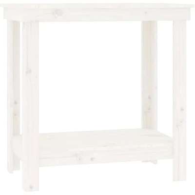 Image of vidaXL Work Bench White 80x50x80 cm Solid Wood Pine