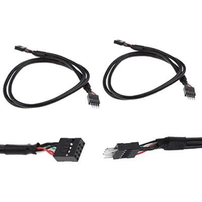Image of MEIRIYFA USB Header Extension Cable, 2.0 9 Pin Male to Female Internal Motherboard Cable 50cm, 2 Pack