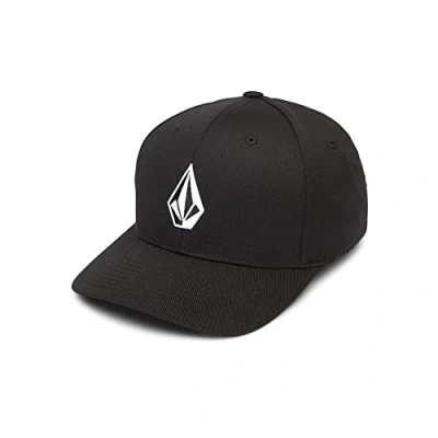 Image of Volcom Men&#039;s Full Stone Flexfit Hat Cap, Black, L