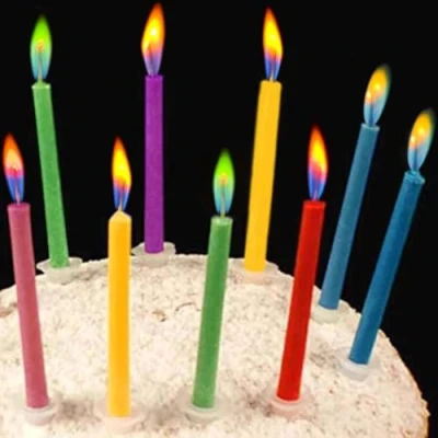 Image of Kemladio Birthday Cake Candles Happy Colorful Holders Included (12, Medium)