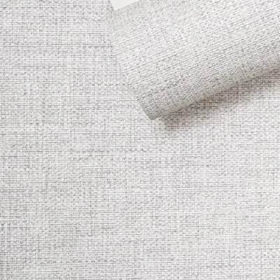 Image of SOPHIE LAURENCE Adana Beige Linen Effect Wallpaper Metallic Shimmer, Textured, Scrubbable, Paste The Paper, 0.53m x Sample, Suitable for Any Room, Made in Belgium