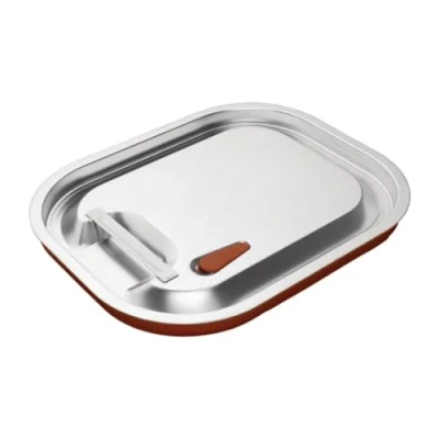 Image of Vogue Stainless Steel and Silicone Sealable 1/2 Gastronorm Lid, Silver, Compatible with Sized GN Standard Trays, CP269
