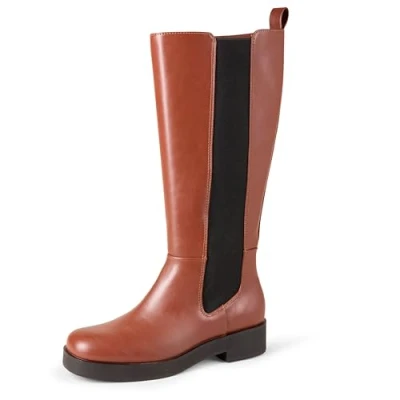 Image of Amazon Essentials Women&#039;s Tall Gusset Boot, Chestnut Brown, 4 UK
